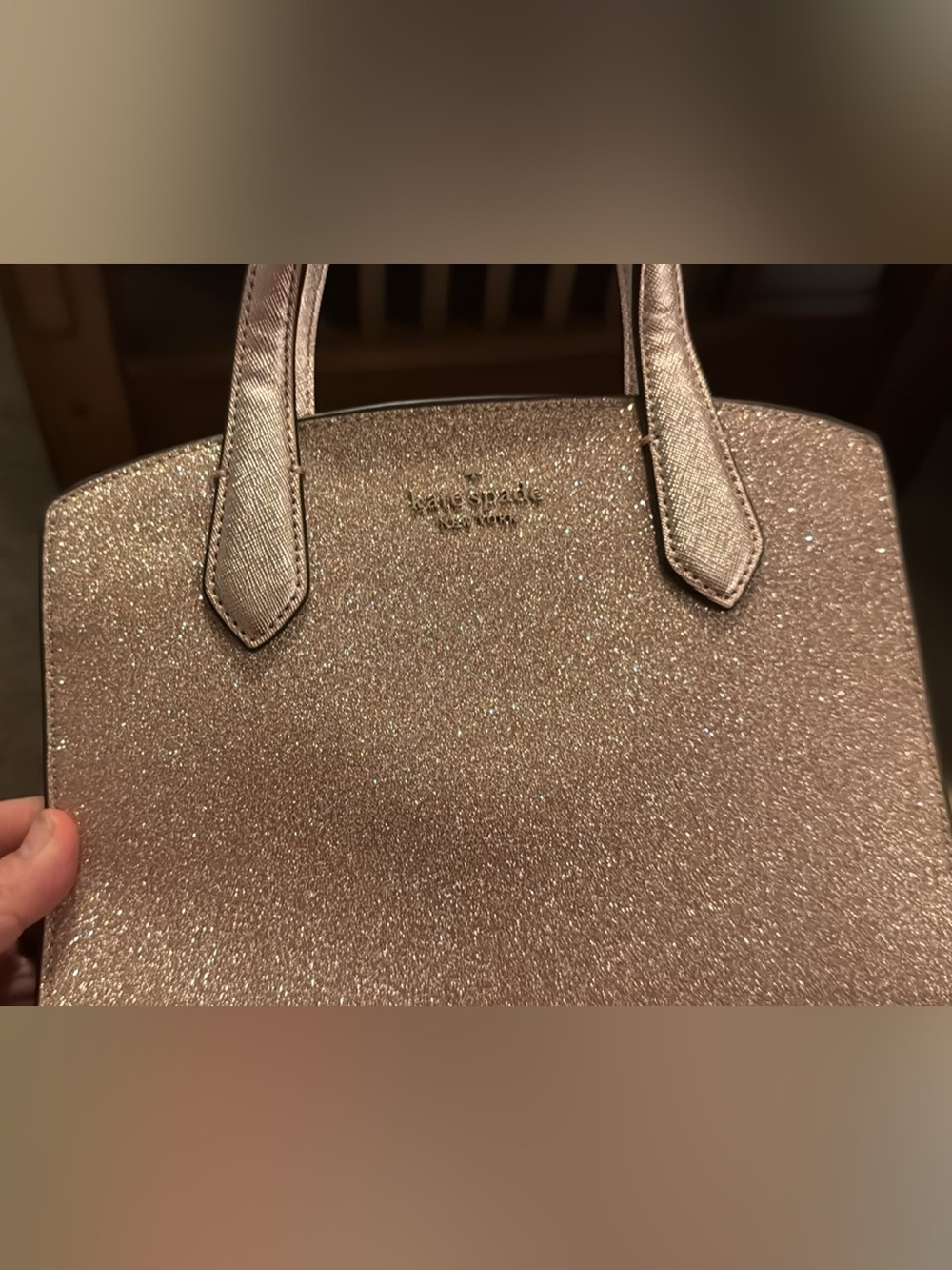 kate spade rose gold glitter tote